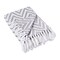 Contemporary Home Living 60" Gray and White Chevron Large Rectangular Throw with Fringes